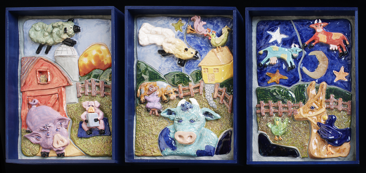 Fantastical Farm Triptych for the Boston Children's Hospital
